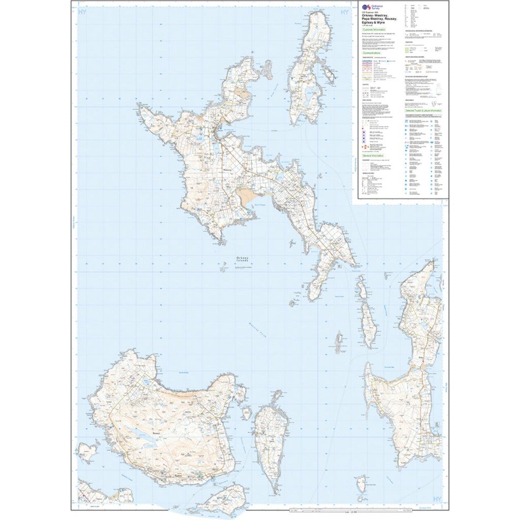 Explorer Active 464 Orkney - Westray, Papa Westray, Rousay, Egilsay & Wyre Map With Digital Version