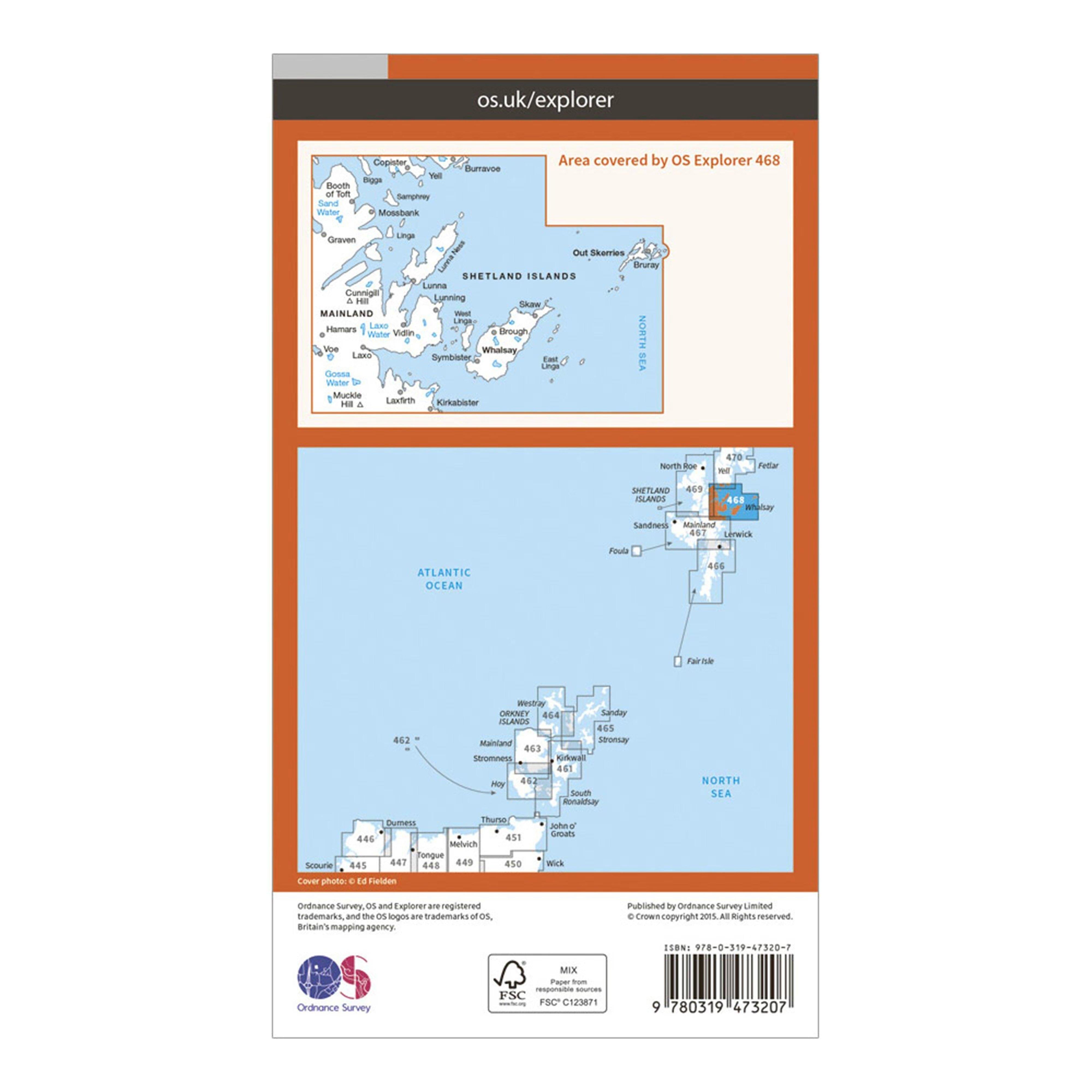 Explorer Active 468 Shetland - Mainland North East Map With Digital Version