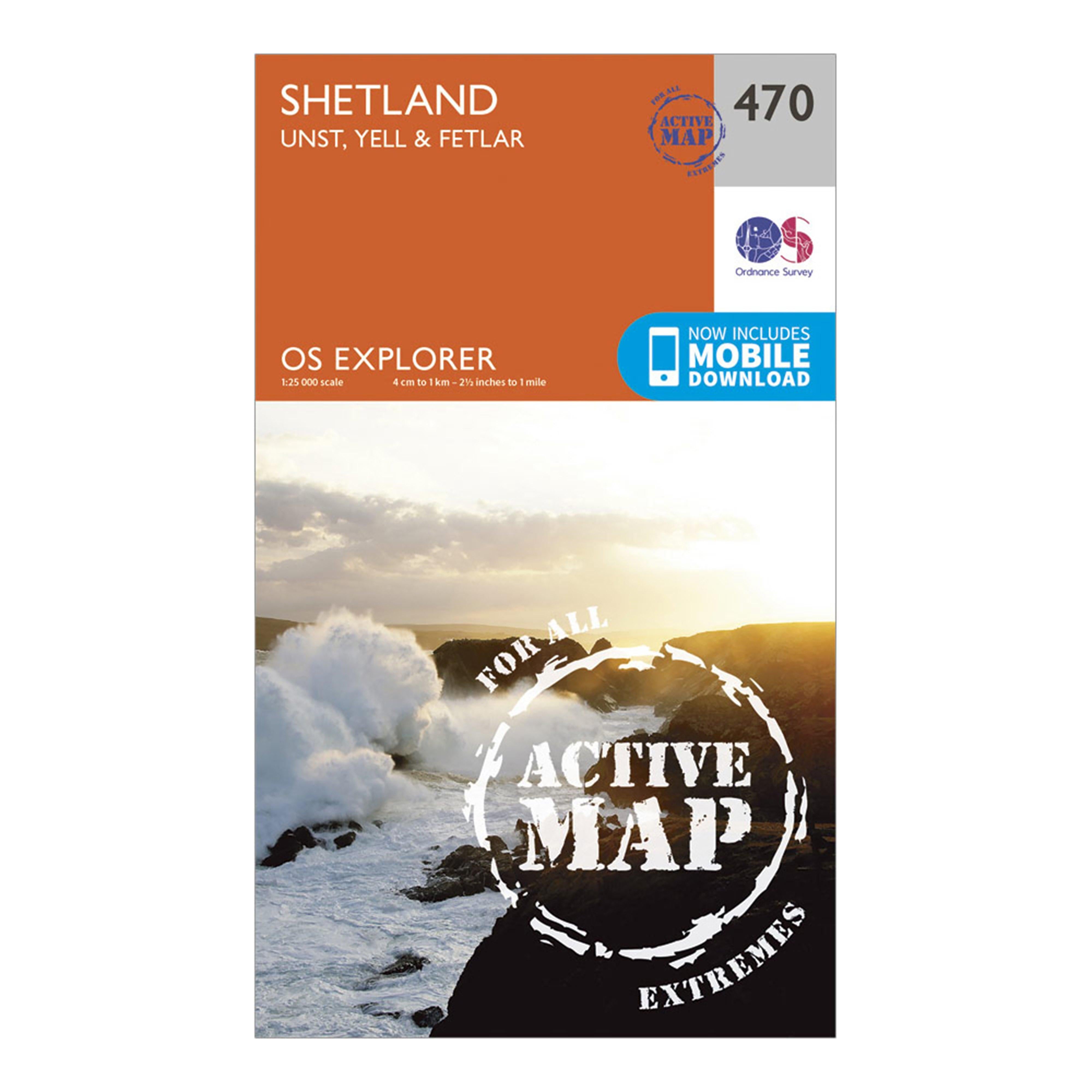 Explorer Active 470 Shetland  Unst Yell  Fetlar Map With Digital Version