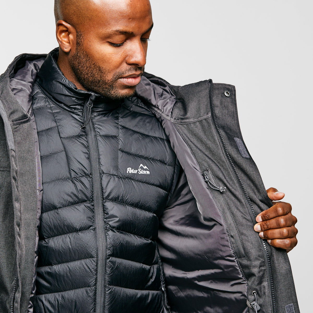 Men's Long Textured Insulated Jacket