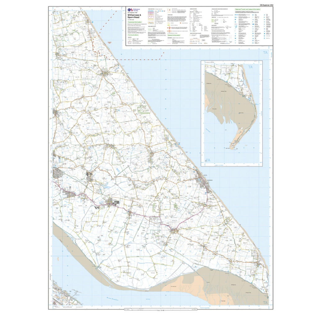 Explorer 292 Withernsea & Spurn Head Map With Digital Version