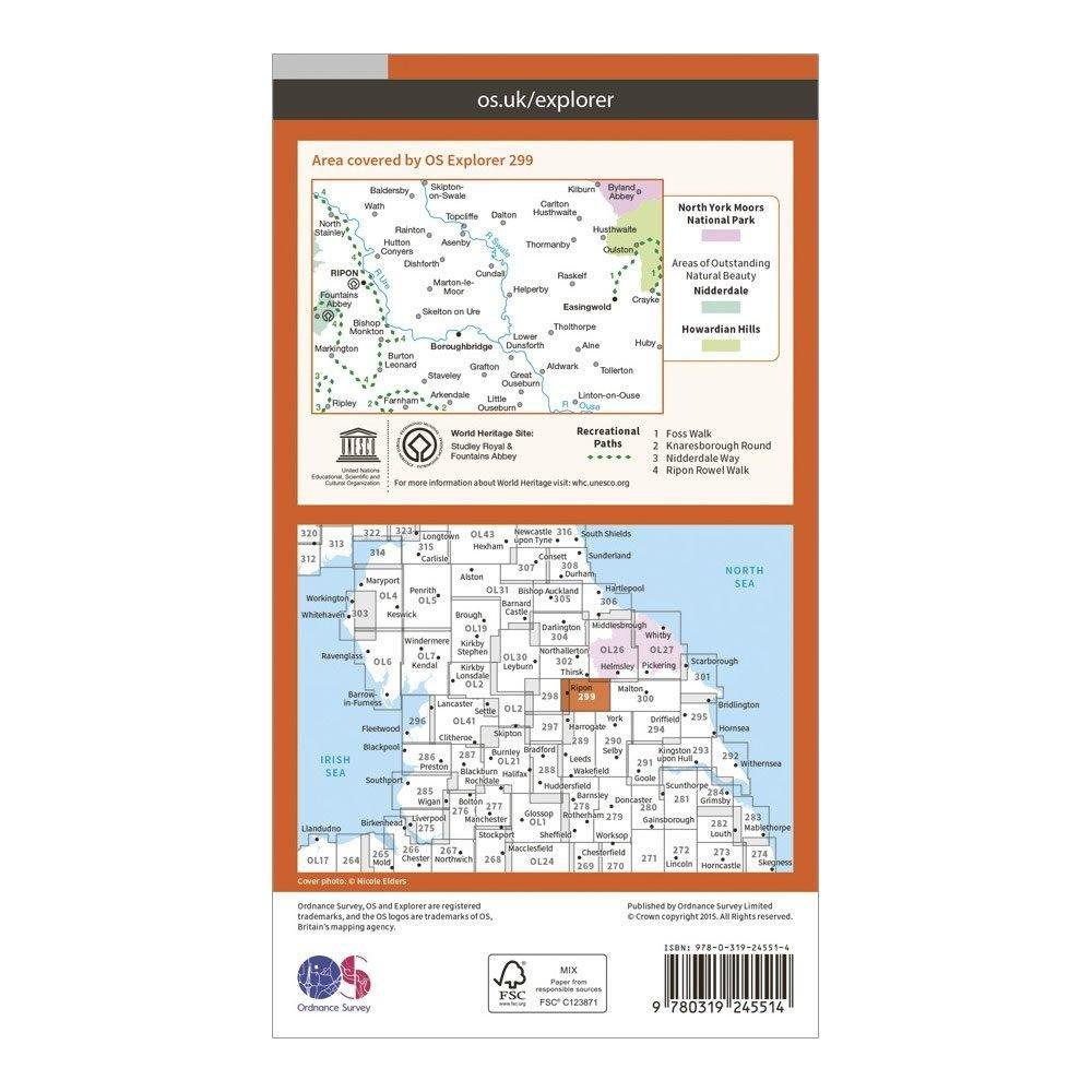 Explorer 299 Ripon  Boroughbridge Map With Digital Version