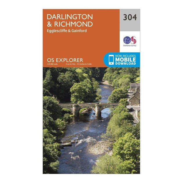 Ordnance Survey Explorer 304 Darlington & Richmond Map With Digital ...