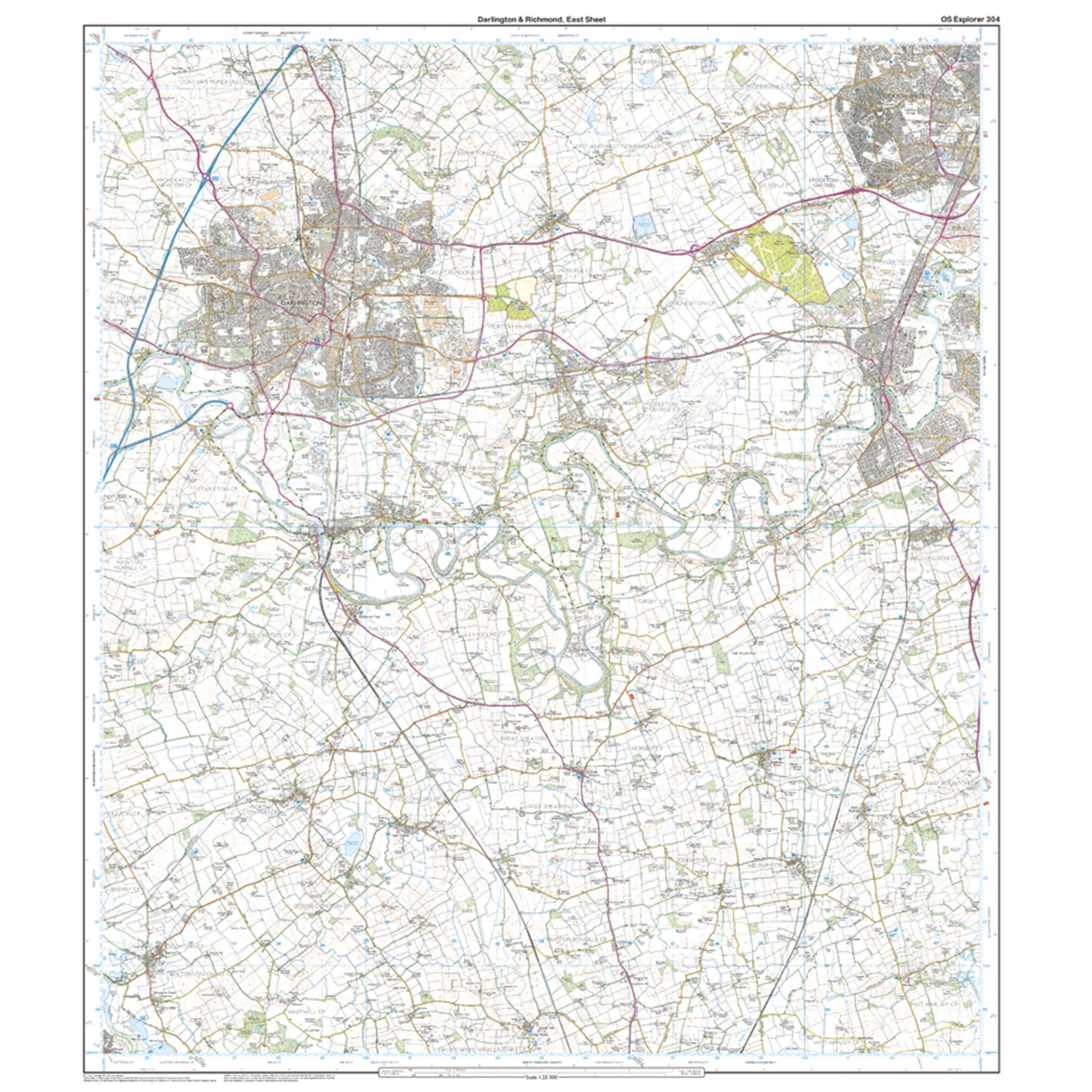 Explorer 304 Darlington & Richmond Map With Digital Version