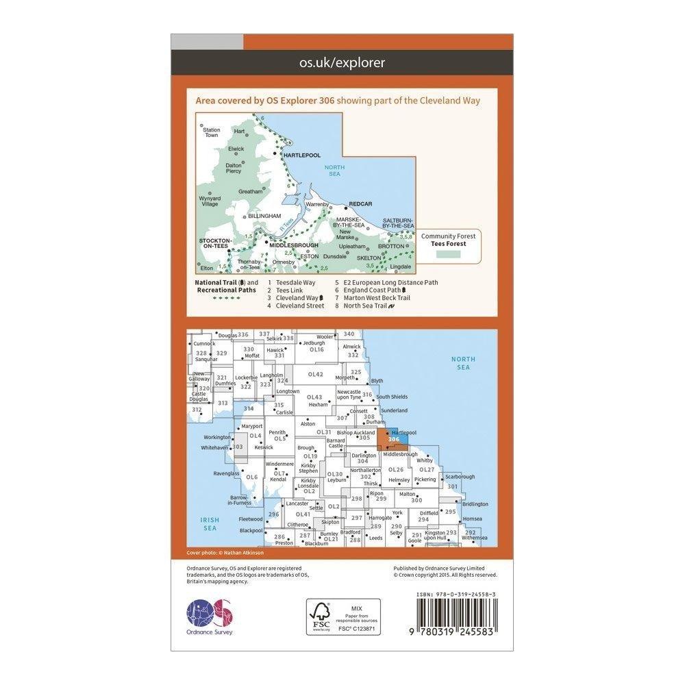Explorer 306 Middlesbrough & Hartlepool Map With Digital Version