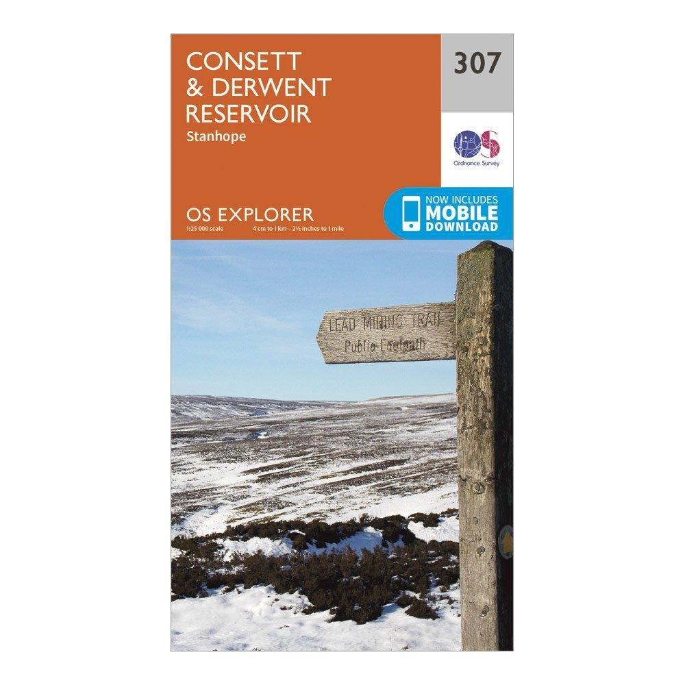 Explorer 307 Consett  Derwent Reservoir Map With Digital Version