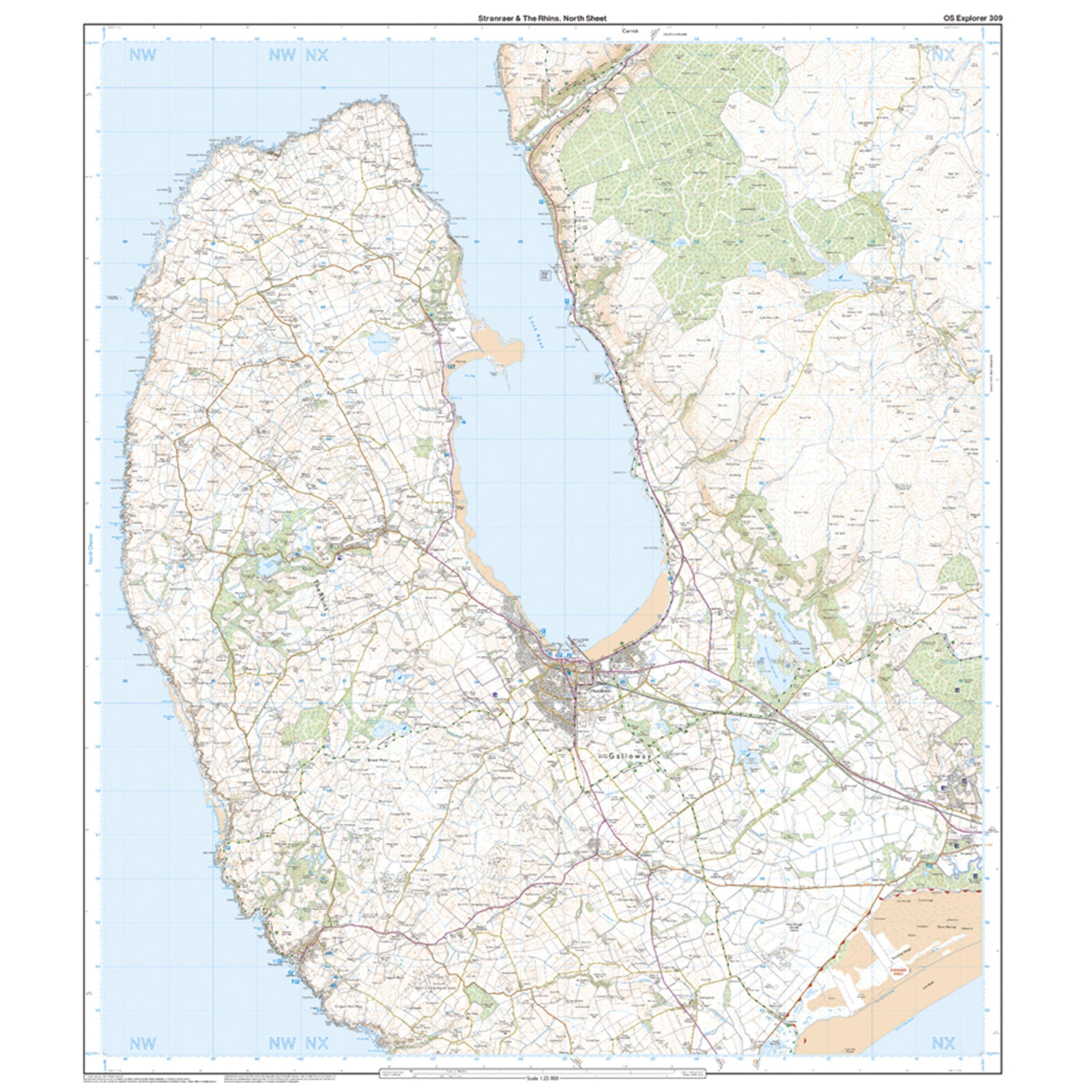 Explorer 309 Stranrear & The Rhins Map With Digital Version