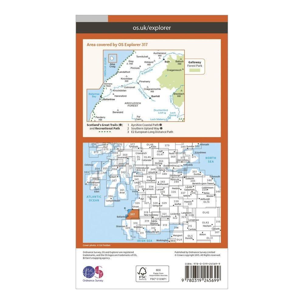 Explorer 317 Ballantrae Barr  Barrhill Map With Digital Version