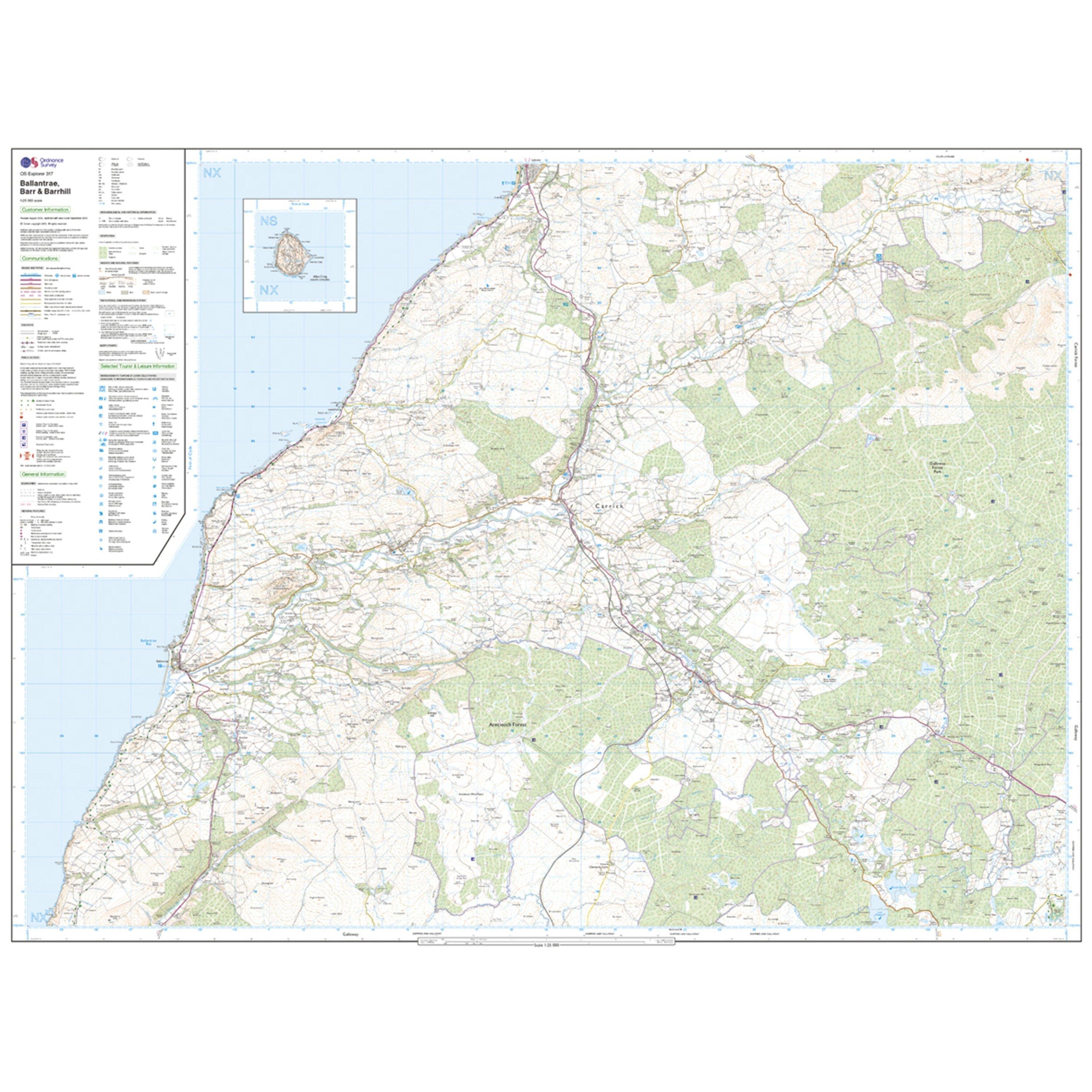 Explorer 317 Ballantrae Barr  Barrhill Map With Digital Version