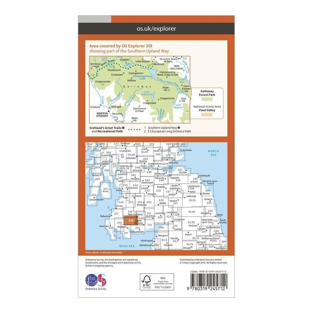 Explorer 319 Galloway Forest Park South Map With Digital Version
