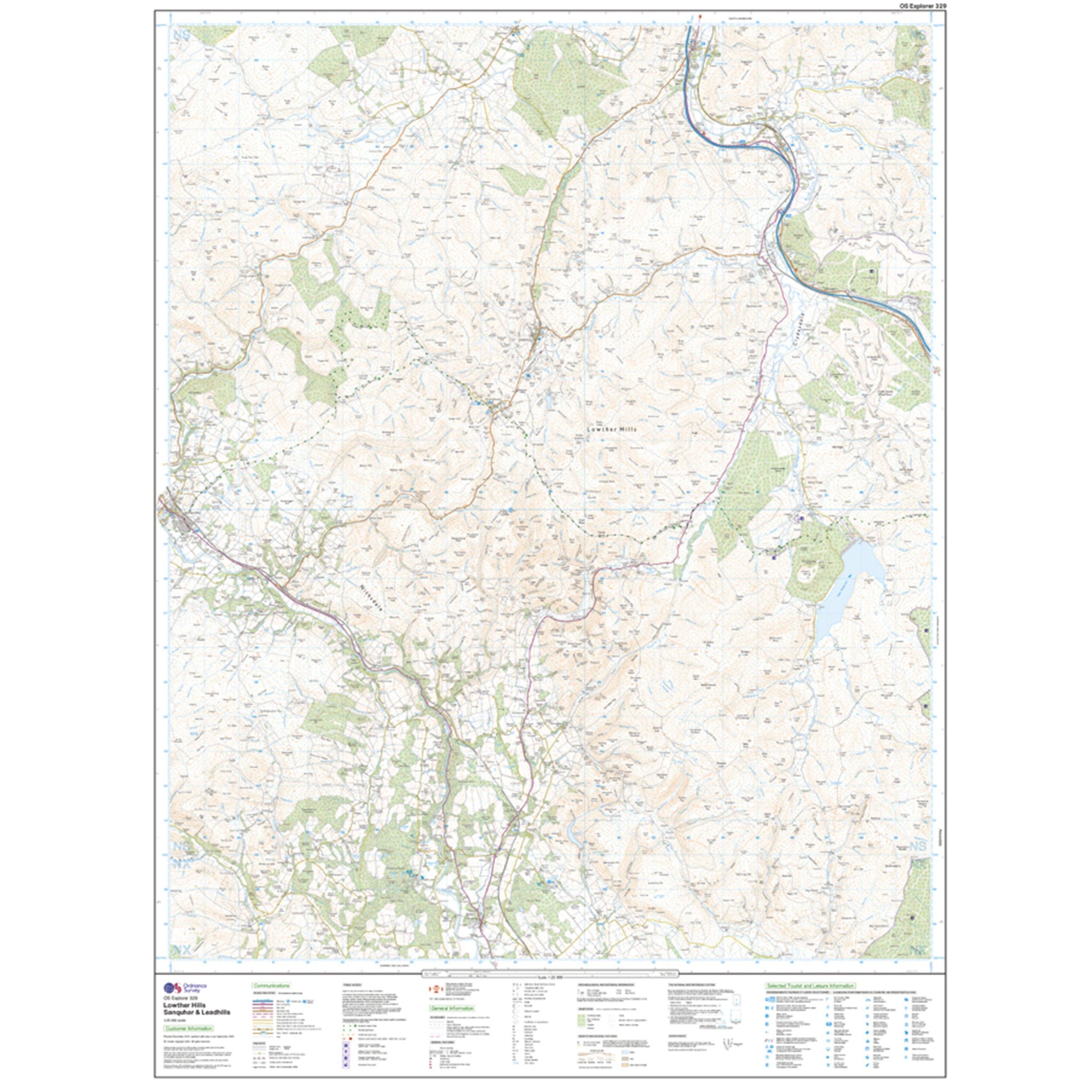 Explorer 329 Lowther Hills, Sanquhar & Leadhills Map With Digital Version
