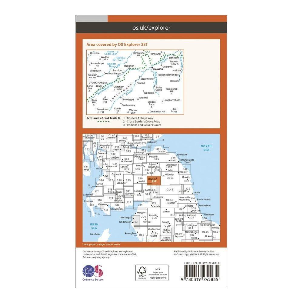 Explorer 331 Teviotdale South Map With Digital Version
