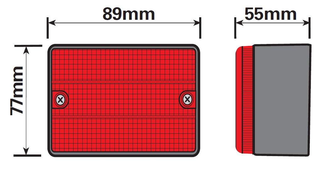 Rear Surface Mounted Fog Lamp 12V