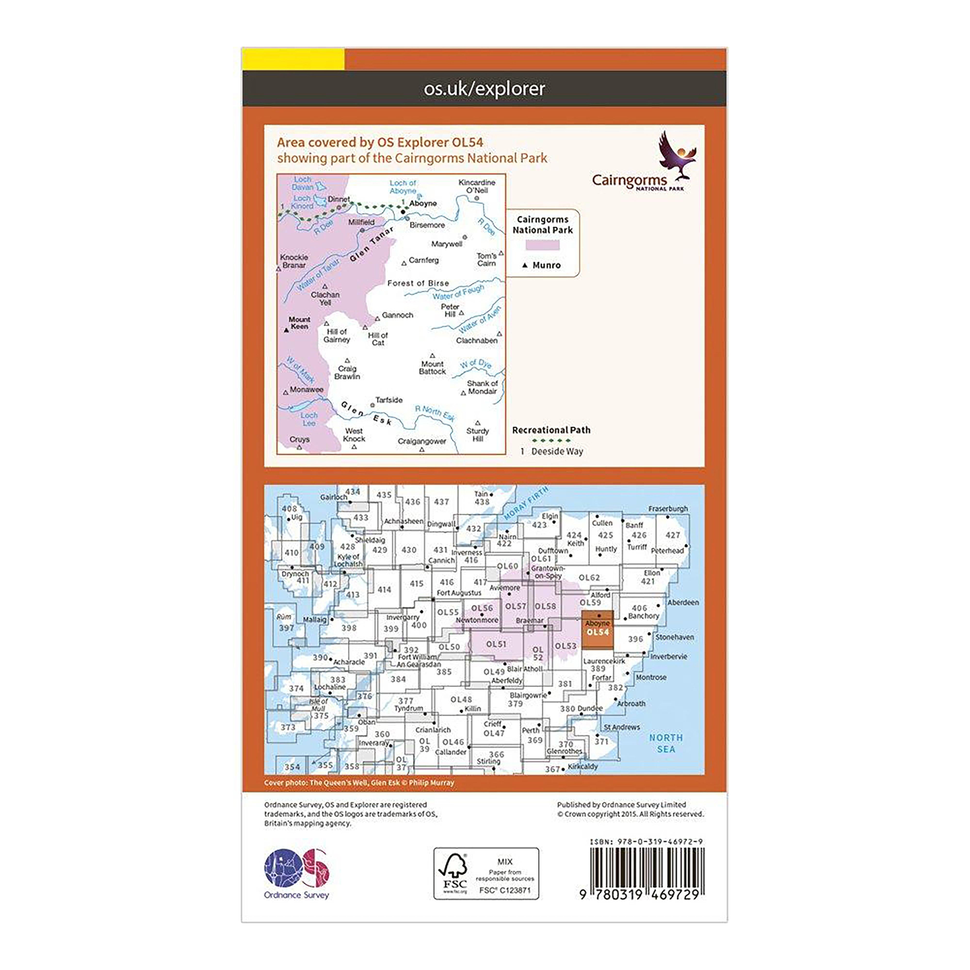 Explorer Active OL54 Glen Esk & Glen Tanar Map With Digital Version