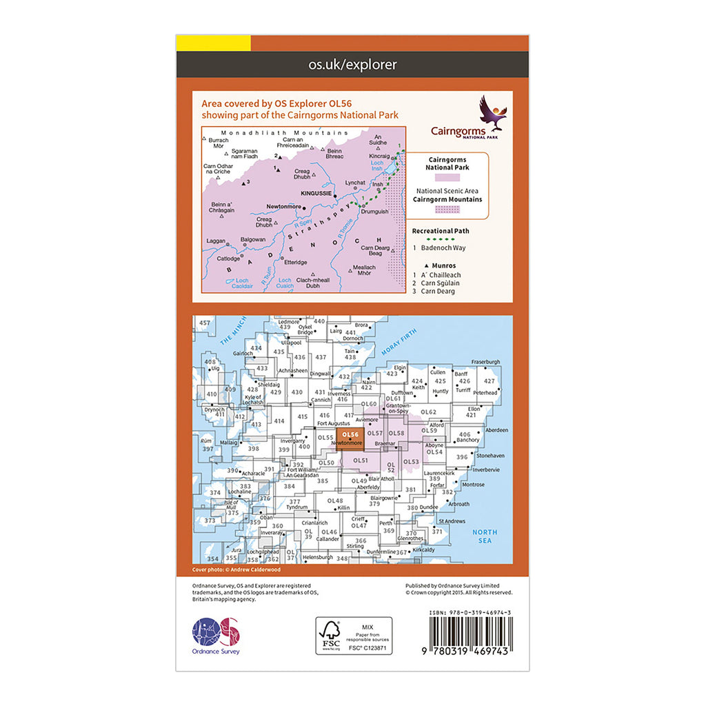 Explorer OL 56 Active D Badenoch & Upper Strathspey Map