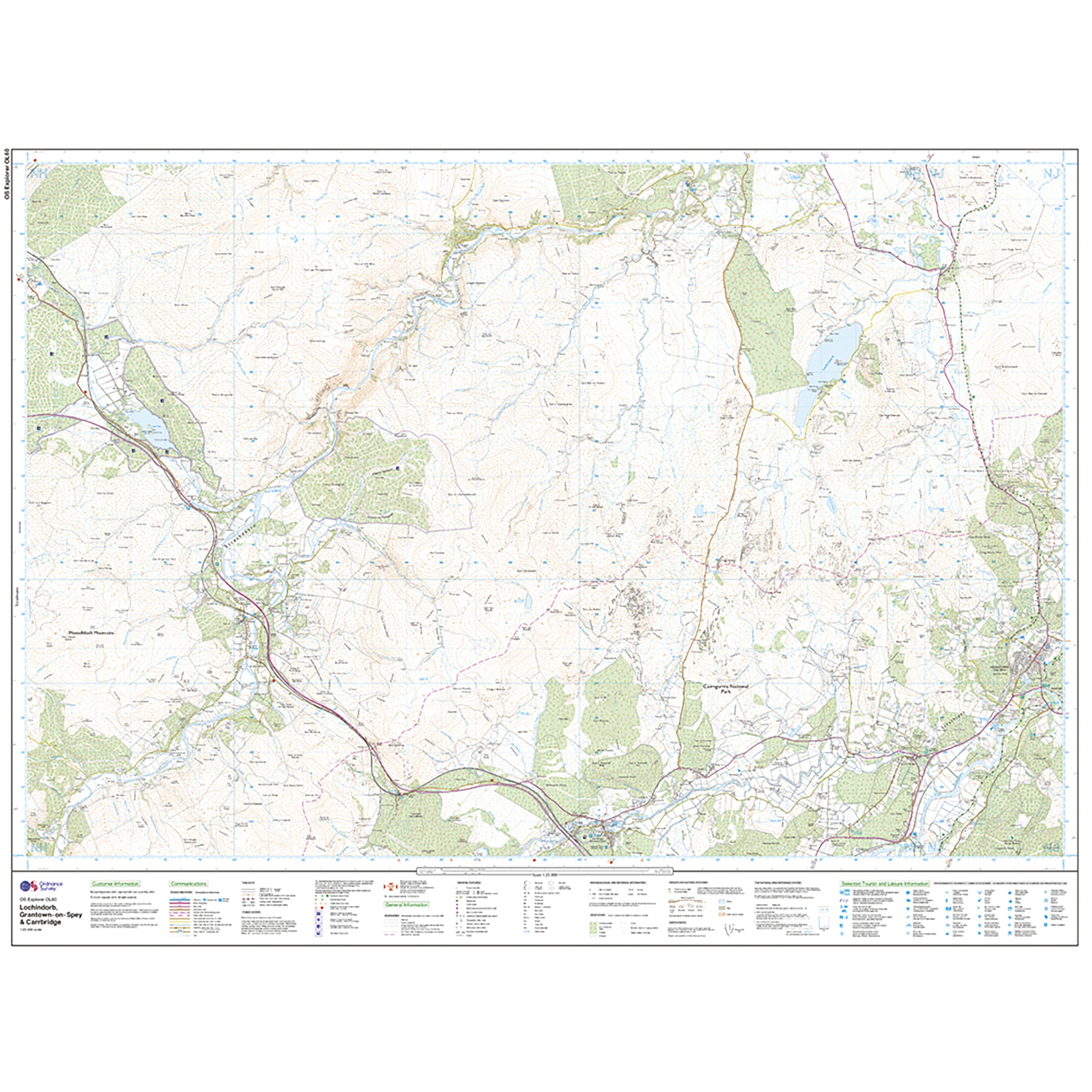 Explorer OL 60 Active D Lochindorb GrantownonSprey  Carrbridge Map