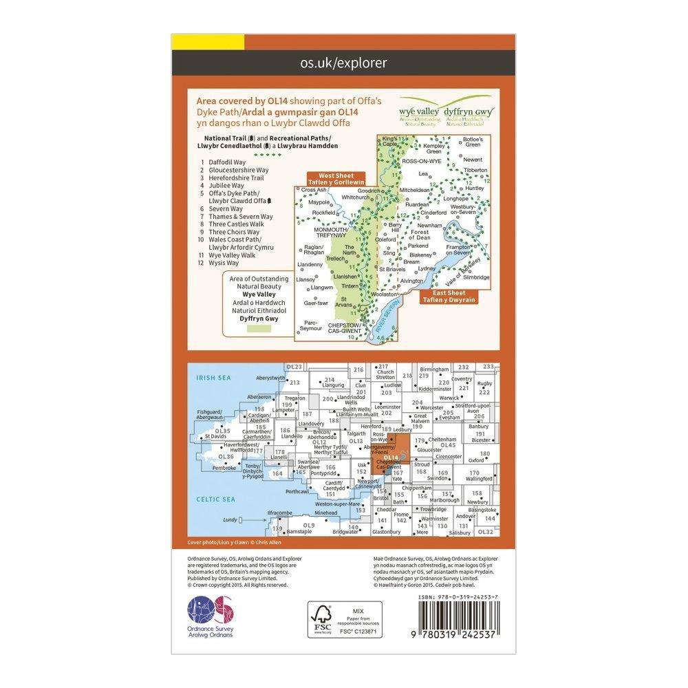 Explorer OL 14 Wye Valley & Forest of Dean Map