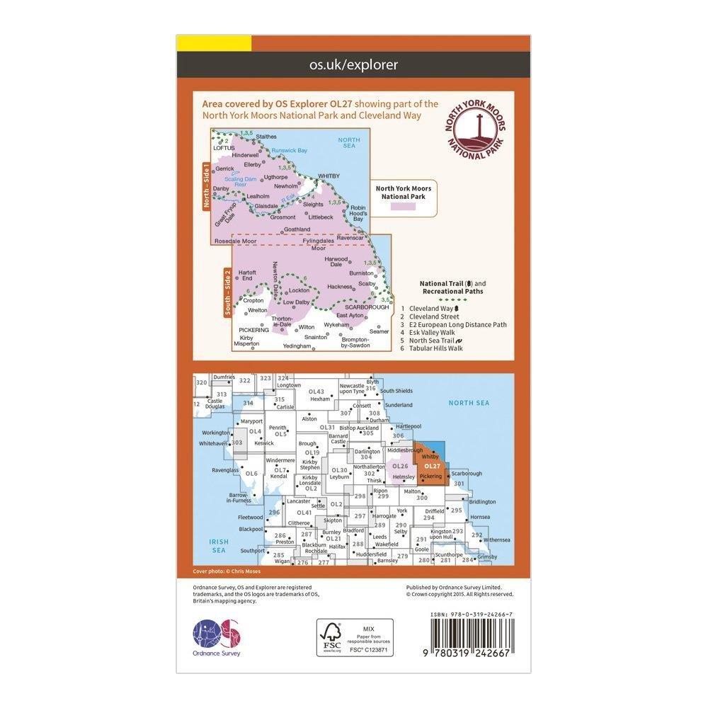 Explorer OL27 North York Moors - Eastern Area Map With Digital Version