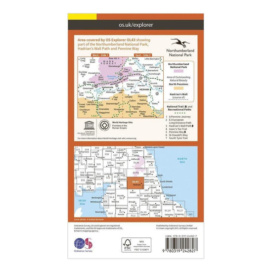 Explorer OL43 Hadrian's Wall Map With Digital Version