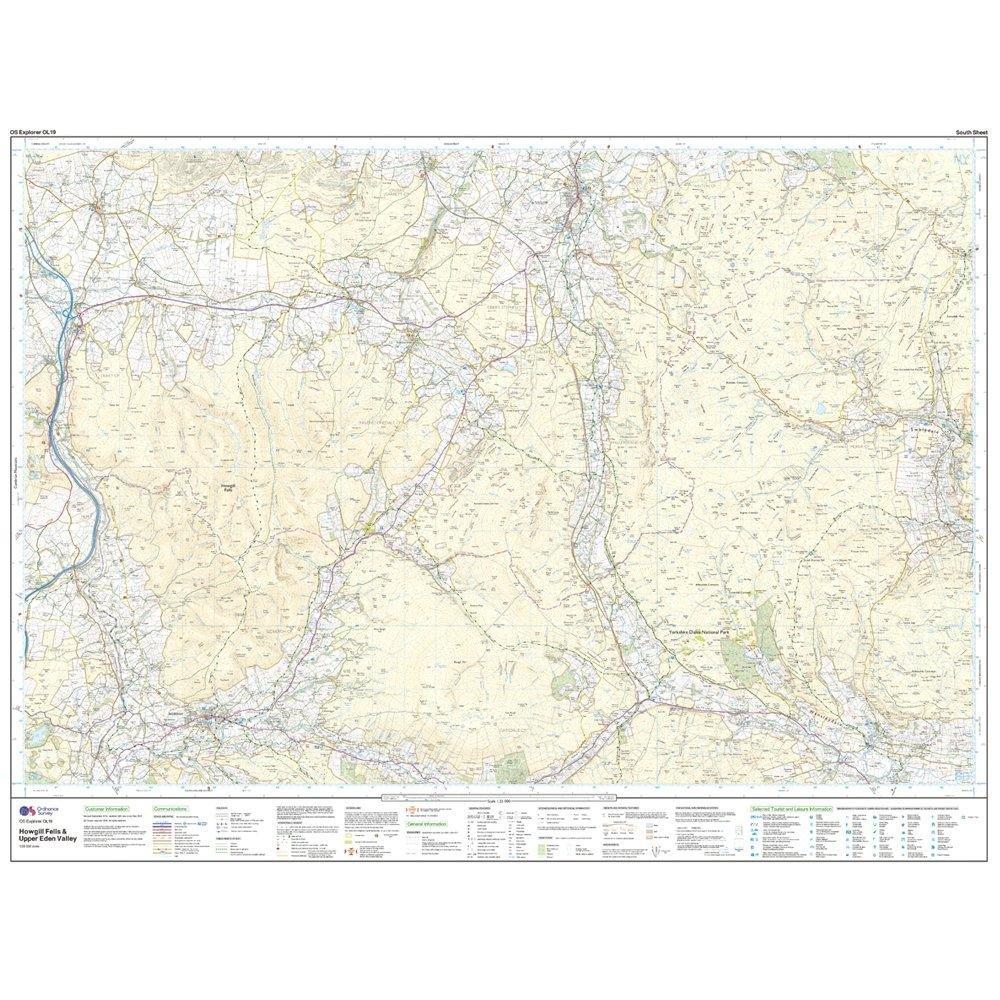 Explorer OL19 Howgill Fells & Upper Eden Valley Map With Digital Version