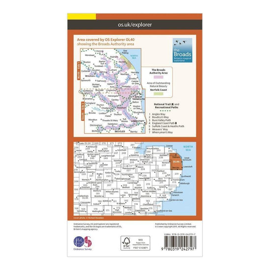 Explorer OL 40 The Broads Map
