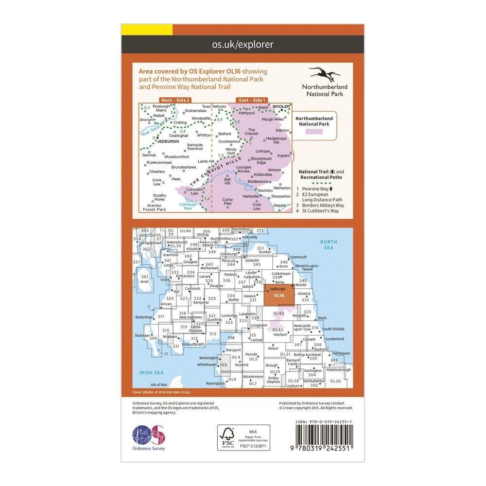 Explorer OL16 The Cheviot Hills Map