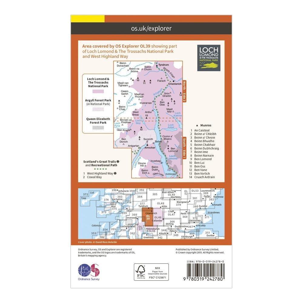 Explorer OL 39 Loch Lomond North Map