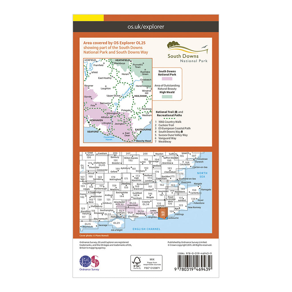 Explorer Active OL 25 Eastbourne & Beachy Head Map