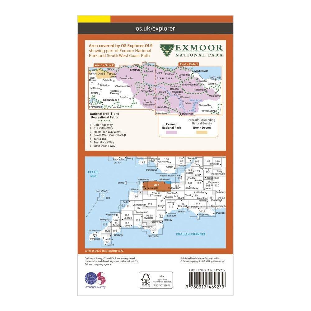 Explorer Active OL9 Exmoor Map With Digital Version