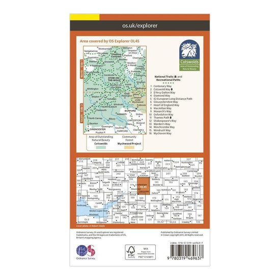 Explorer OL 45 Active D The Cotswolds Map