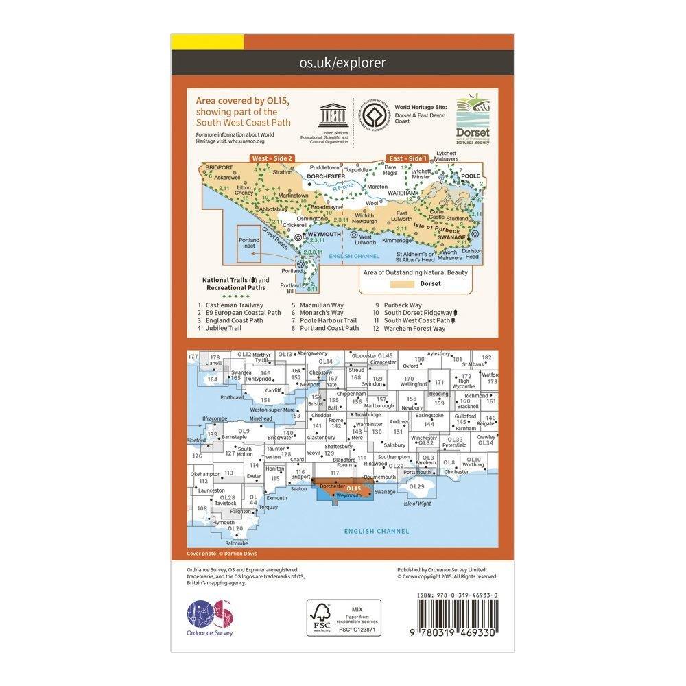Explorer OL 15 Active D Purbeck & South Dorset Map