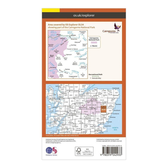 Explorer OL54 Glen Esk & Glen Tanar Map With Digital Version