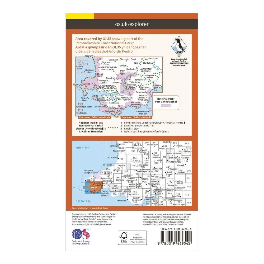 Explorer Active OL36 South Pembrokeshire Map With Digital Version