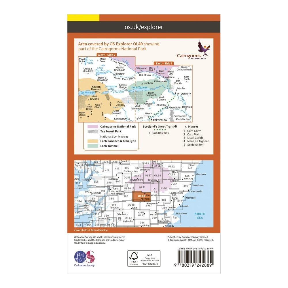 Explorer OL 49 Pitlochry  Loch Tummel Map