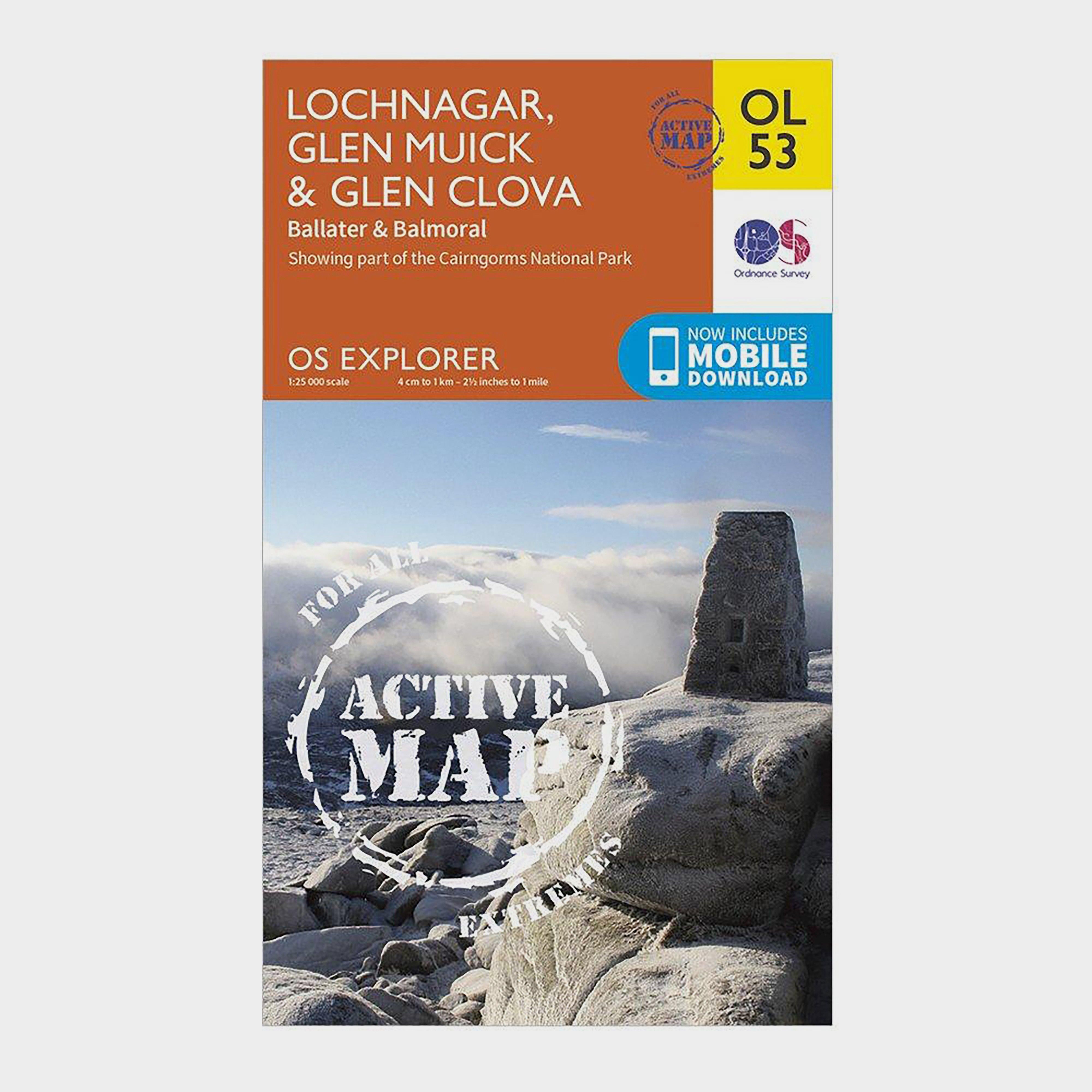 Explorer Active OL53 Lochnagar, Glen Muick & Glen Clova Map With Digital Version