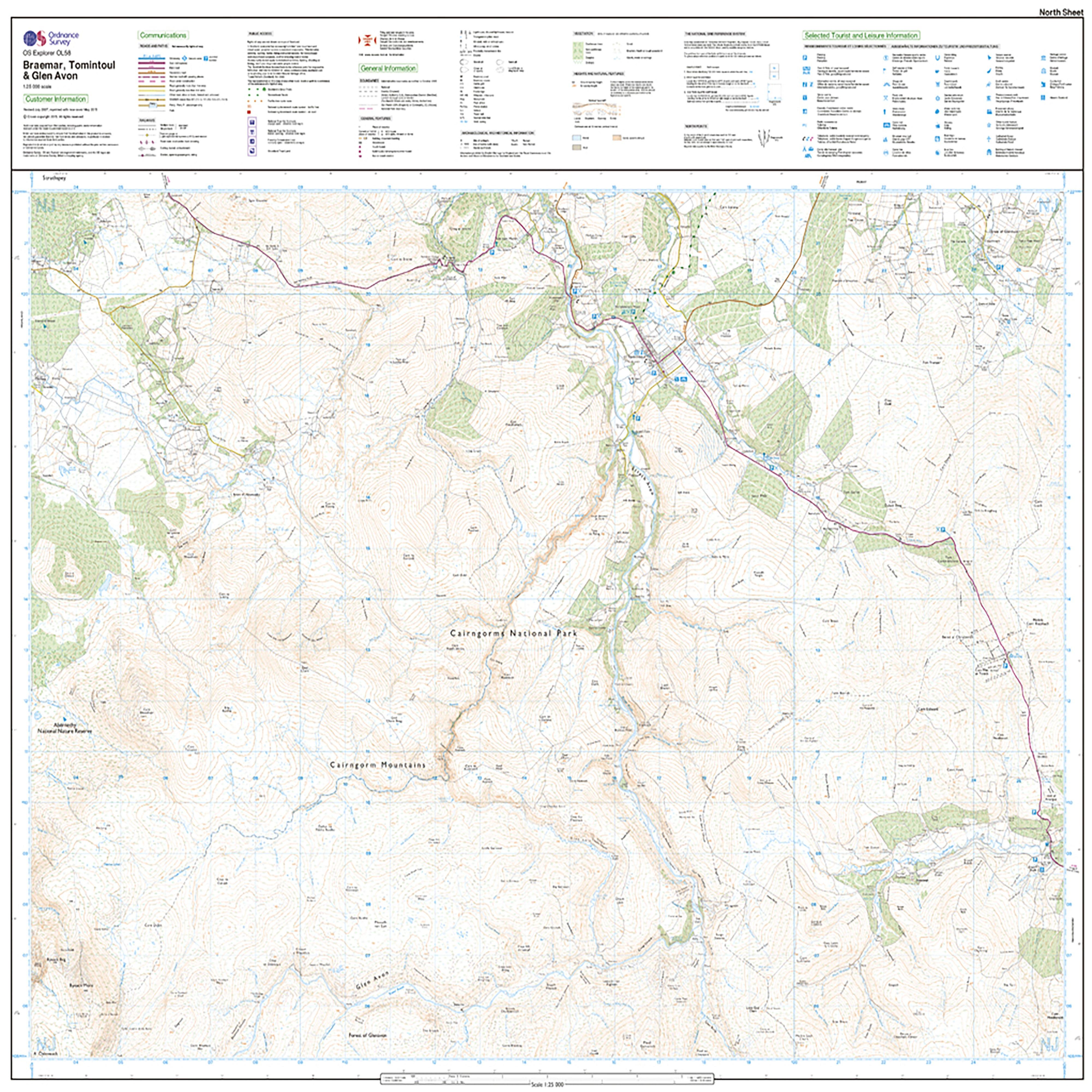 Explorer Active OL 58 Braemar, Tomintoul & Glen Avon Map