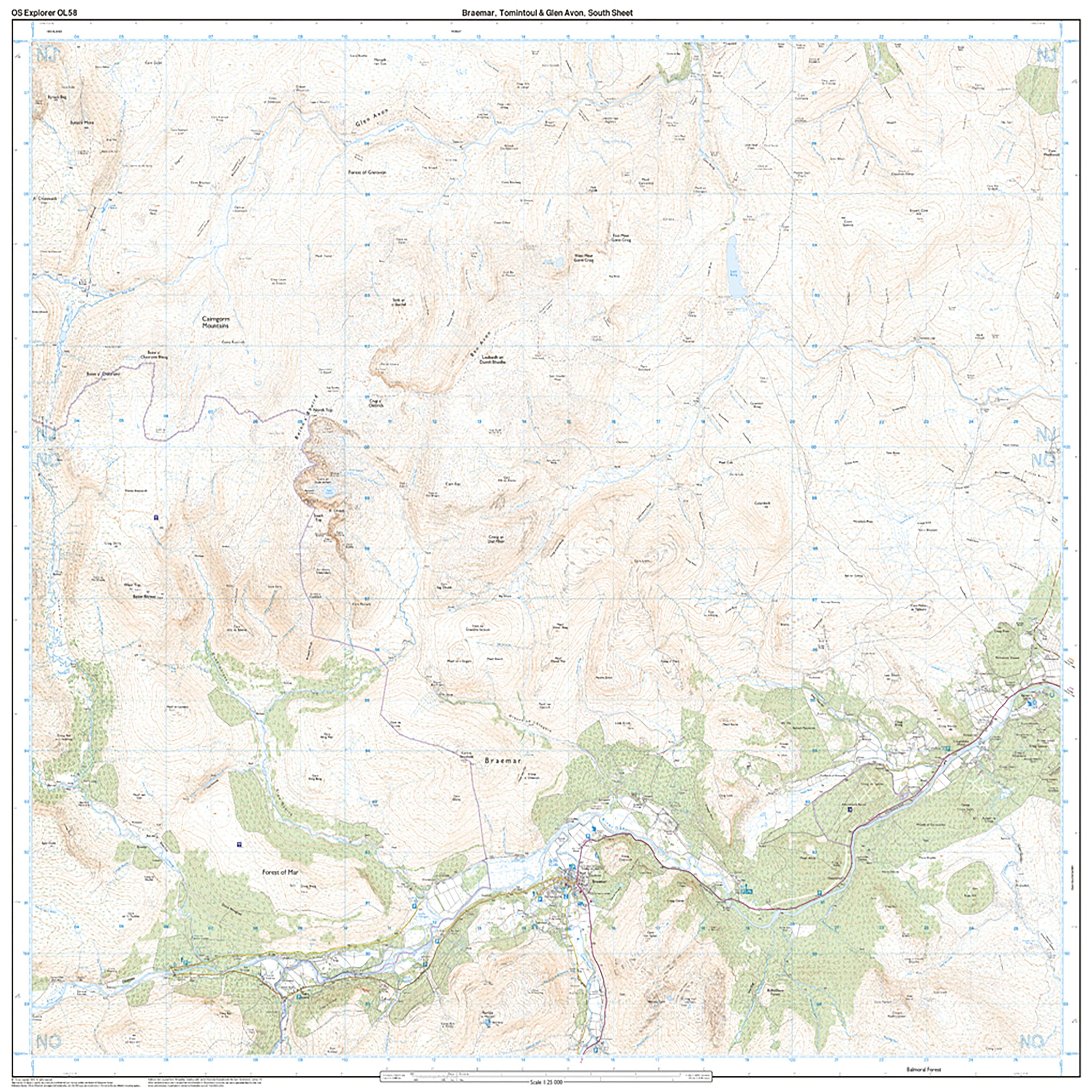 Explorer Active OL 58 Braemar, Tomintoul & Glen Avon Map