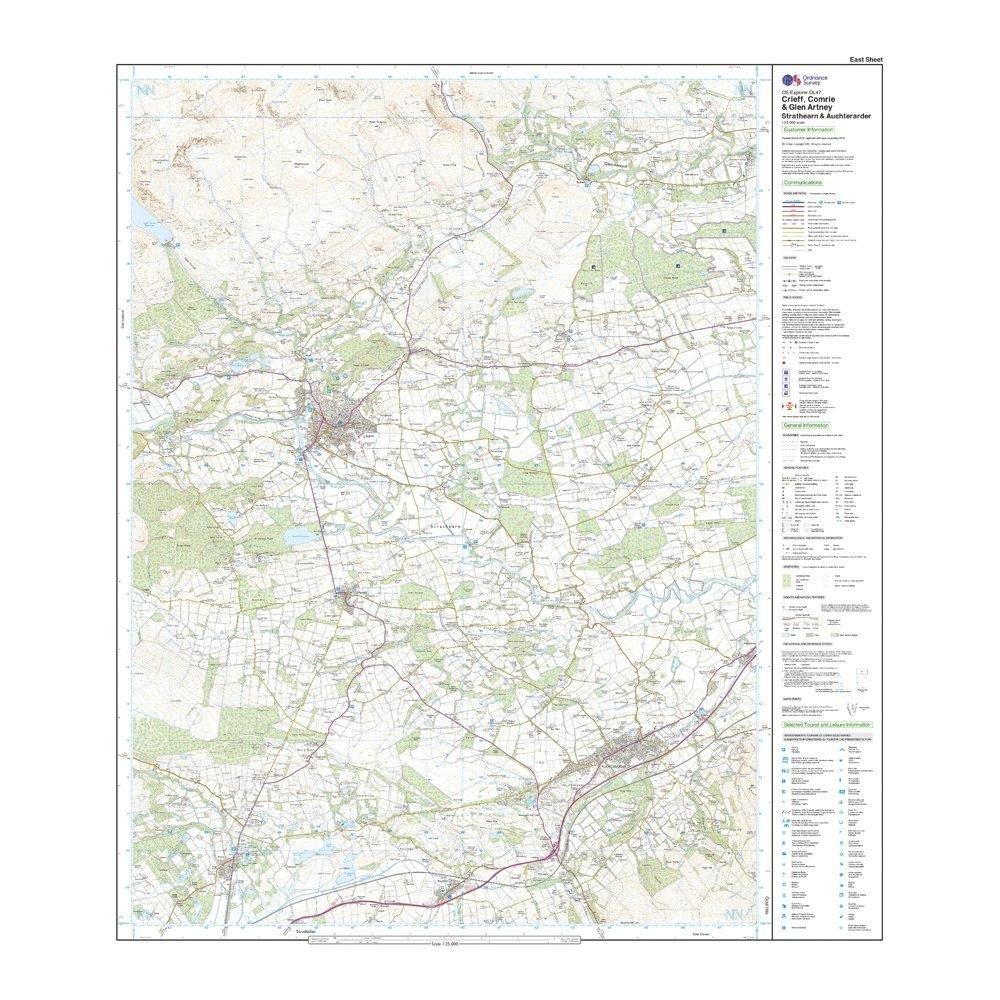 Explorer OL 47 Crieff Comrie  Glen Artney Map