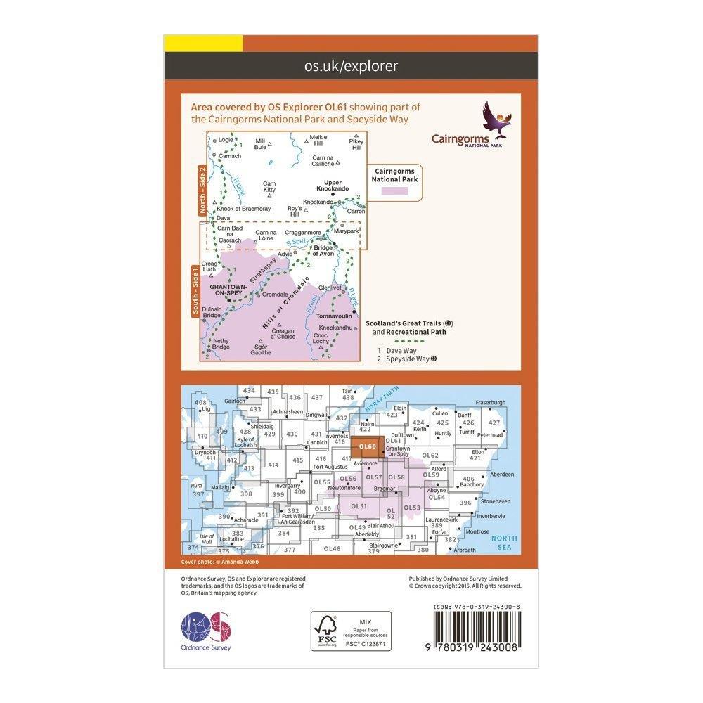 Explorer OL 61 Grantown-on-Spey & Hills of Cromdale Map