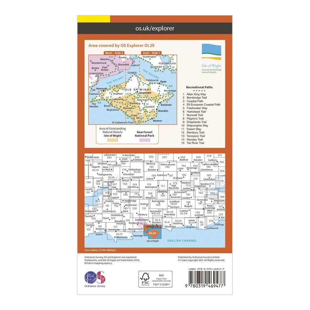 Explorer Active OL 29 Isle of Wight Map
