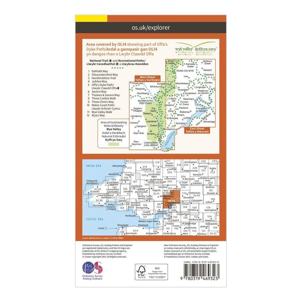 Explorer Active OL 14 Wye Valley & Forest of Dean Map