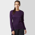 Womens Long Sleeved Thermal Crew Neck Top Purple