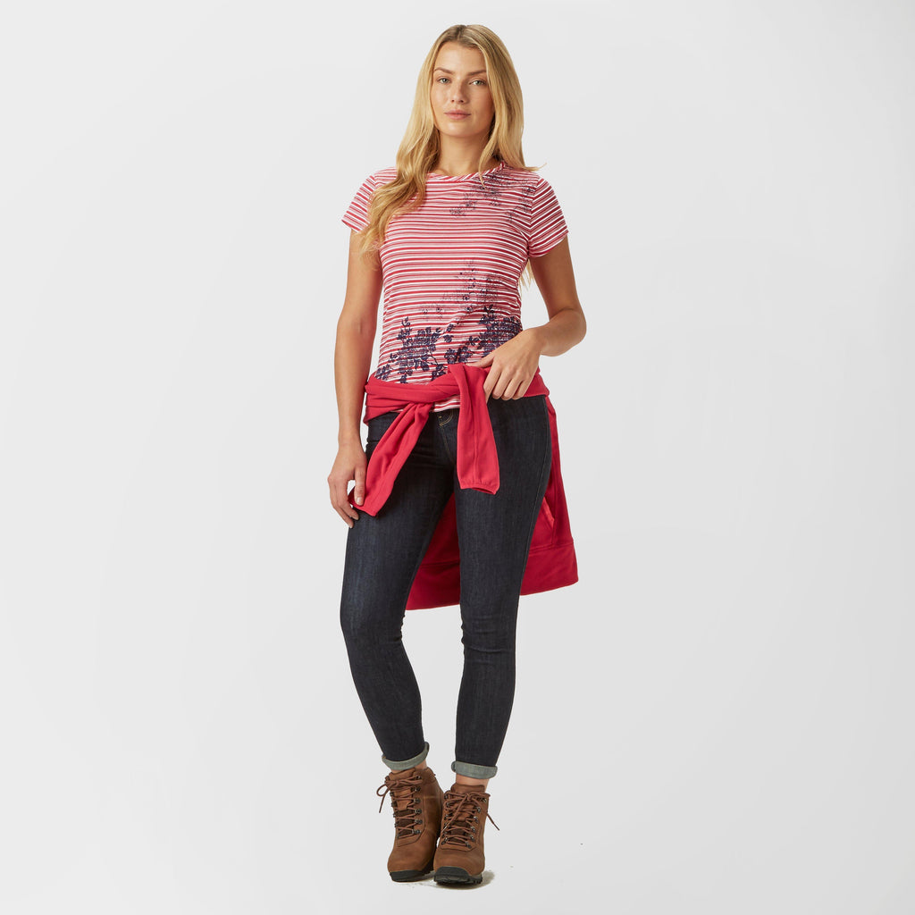 Women's Striped FloralÂ T-Shirt