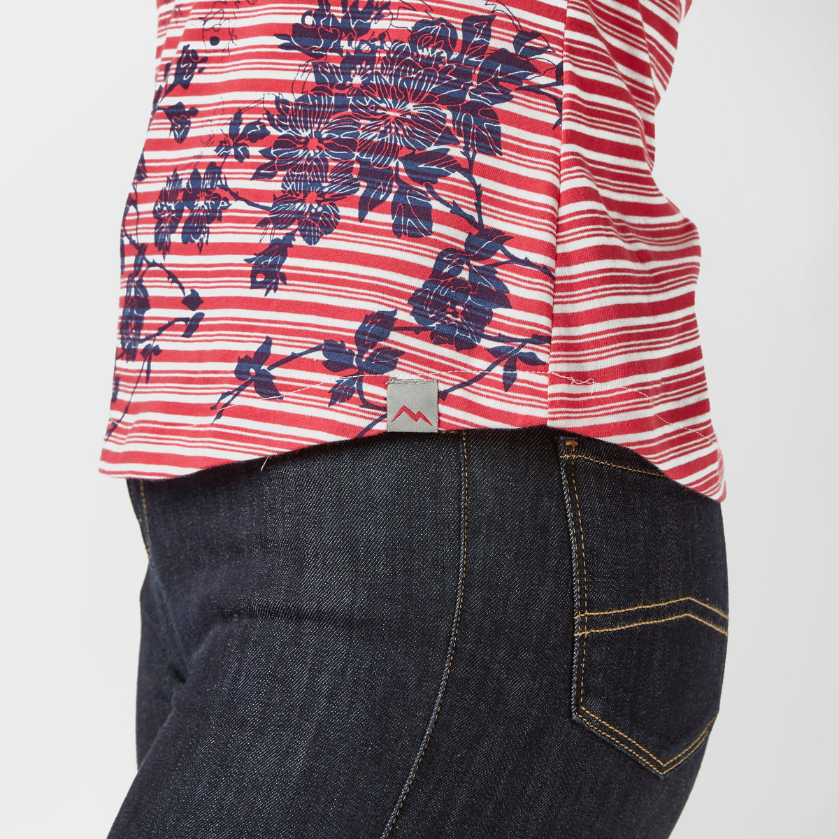 Women's Striped FloralÂ T-Shirt