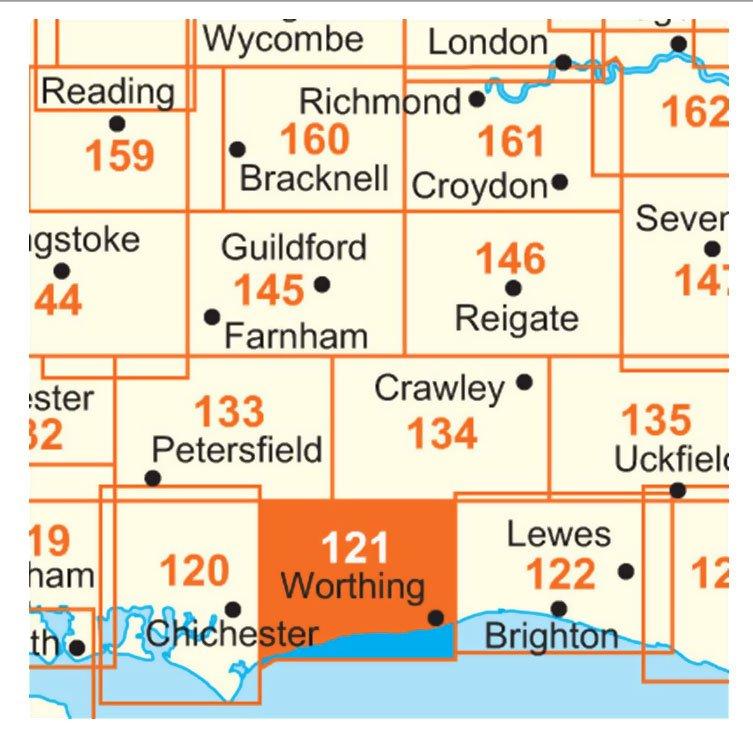 Explorer Map OL121 Arundel and Pulborough (Worthin