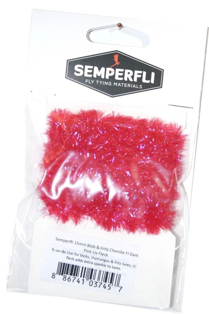 15mm Blob & Fritz Chenille Fluoro Dark Pink Uv Fle