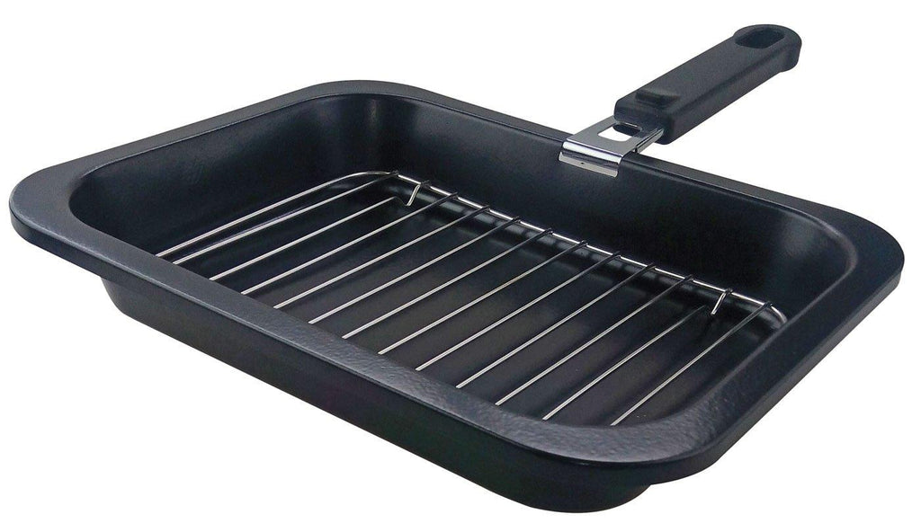 Enamel Folding Handle Non Stick Grill Pan