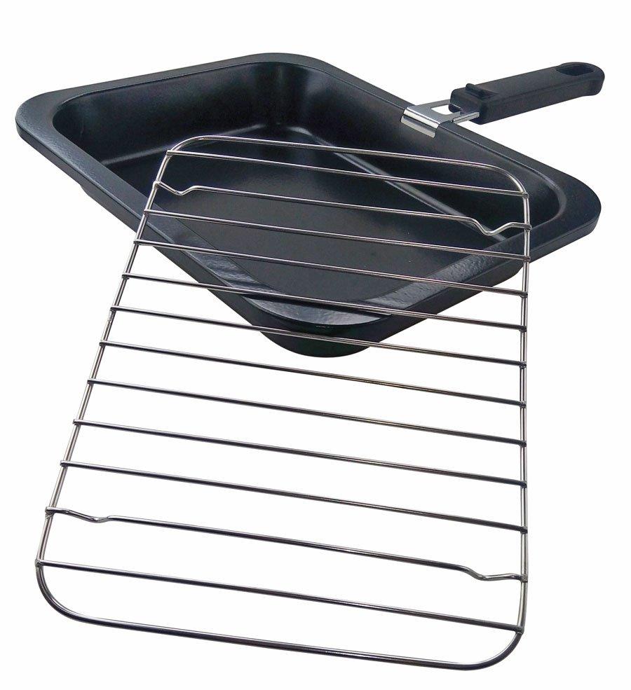 Enamel Folding Handle Non Stick Grill Pan