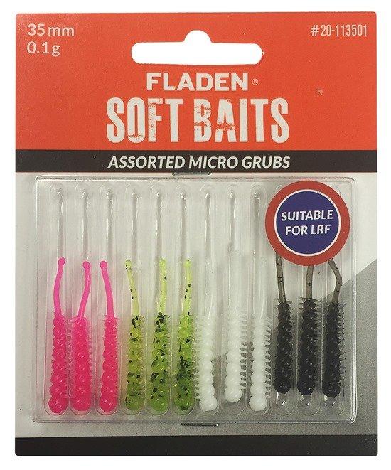 Fladen Soft Baits Assorted Micro Grubs 35mm 0.1g