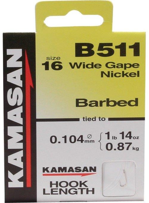 B511 Barbed Hooks To Nylon Size 18 10pk